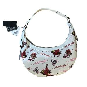 Ed Hardy White and Red Shoulder Bag